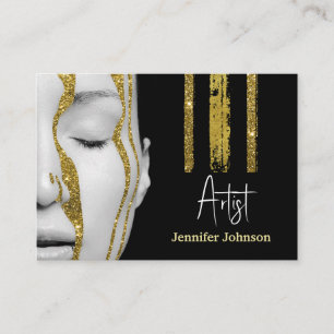 Luxuriöse Black and Gold Artistic Business Card Visitenkarte