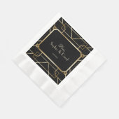 Luxuriöse Black and Gold Great Gatsby Hochzeit Serviette (Ecke)