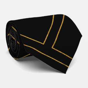 Luxuriöse Black and Gold Herringbone Neck Tie Krawatte