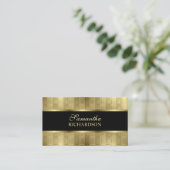 Luxuriöse Black and Gold Squares Beruflich Visitenkarte (Stehend Vorderseite)