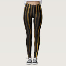 Luxuriöse Black and Gold Streifen Leggings