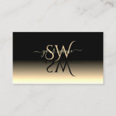 Luxuriöse Black Beige Gradient Mirror Schriftart I Visitenkarte (Vorderseite)
