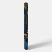 Luxuriöse Black & Blue Gold Wasserfarbe Case-Mate iPhone Hülle (Rückseite / Links)