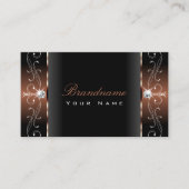 Luxuriöse Black Brown Squiggled Jewels Ornamental Visitenkarte (Vorderseite)
