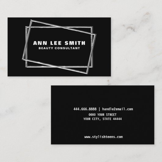 Luxuriöse Black Business Cards - Gold/Silber Foil! Visitenkarte (Vorne/Hinten)