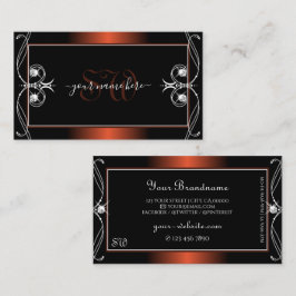 Luxuriöse Black Copper Sparkle Jewels Initials Ver Visitenkarte