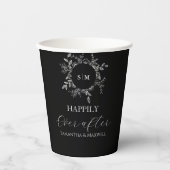 Luxuriöse Black Elegant Custom Hochzeit Pappbecher (Vorderseite)