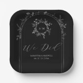 Luxuriöse Black Elegant Wedding Paper Teller (Vorderseite)