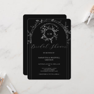 Luxuriöse Black elegante Bridal Dusche Einladungen