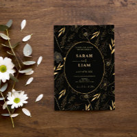 Luxuriöse Black & Gold Anemone Wildblume Hochzeit