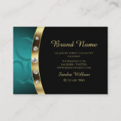 Luxuriöse Black Gold Aquamarin mit Initialen und D Visitenkarte (Rückseite)