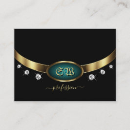 Luxuriöse Black Gold Aquamarin mit Initialen und D Visitenkarte