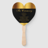 Luxuriöse Black Gold Calligraphy Border Wedding Fächer (Rückseite)