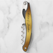 Luxuriöse Black Gold Calligraphy Border Wedding Kellnermesser (Vorderseite)