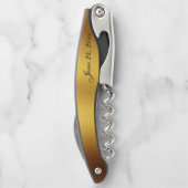 Luxuriöse Black Gold Calligraphy Border Wedding Kellnermesser (Rückseite)