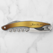 Luxuriöse Black Gold Calligraphy Border Wedding Kellnermesser (Rückseite)