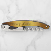 Luxuriöse Black Gold Calligraphy Border Wedding Kellnermesser (Vorderseite)