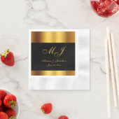 Luxuriöse Black Gold Calligraphy Border Wedding Serviette (Beispiel)