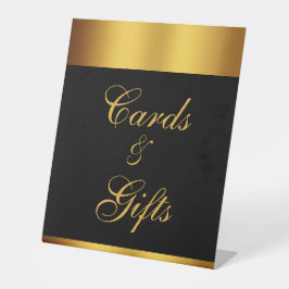 Luxuriöse Black Gold Calligraphy Cards Hochzeitsge Sockelschild