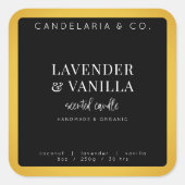 Luxuriöse Black & Gold Candle Aufkleber (Vorderseite)