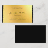 Luxuriöse Black Gold Elegante Modernes Script Schl Visitenkarte (Vorne/Hinten)