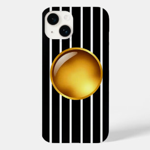 Luxuriöse Black & Gold gestreiftes iPhone 16 Fall  Case-Mate iPhone 14 Hülle