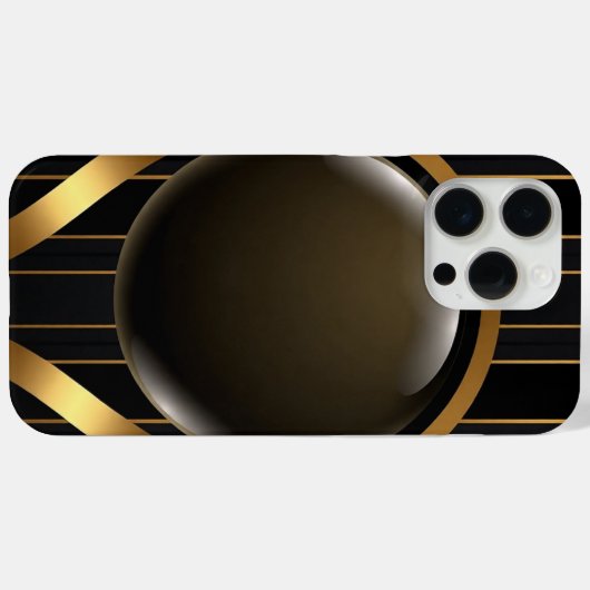 Luxuriöse Black & Gold gestreiftes iPhone 16 Fall Case-Mate iPhone Hülle (Rückseite (Horizontal))