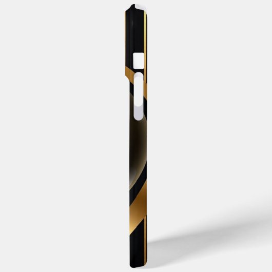 Luxuriöse Black & Gold gestreiftes iPhone 16 Fall Case-Mate iPhone Hülle (Rückseite / Links)