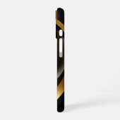 Luxuriöse Black & Gold gestreiftes iPhone 16 Fall  Hülle (Linke Seite)