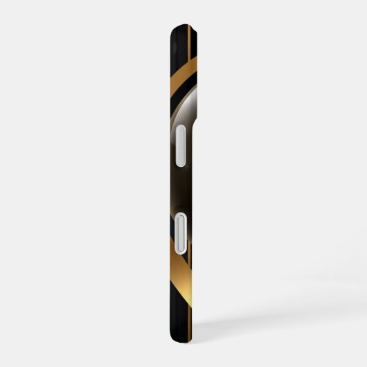 Luxuriöse Black & Gold gestreiftes iPhone 16 Fall iPhone 16 Hülle (Rechte Seite)