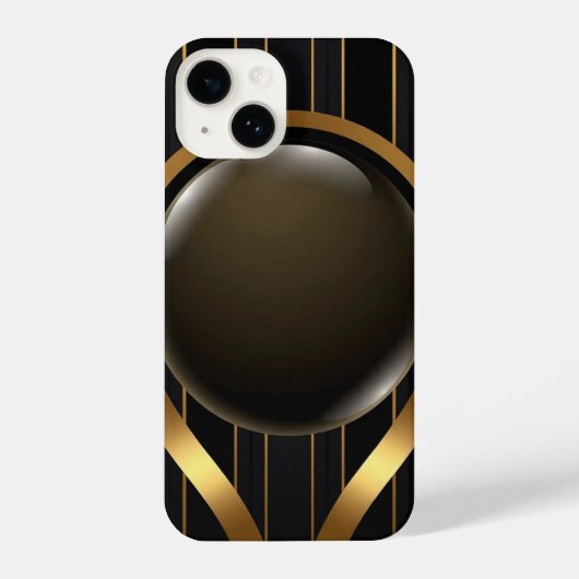 Luxuriöse Black & Gold gestreiftes iPhone 16 Fall  iPhone Hülle (Rückseite)