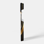 Luxuriöse Black & Gold gestreiftes iPhone 16 Fall  iPhone Hülle (Linke Seite)