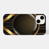 Luxuriöse Black & Gold gestreiftes iPhone 16 Fall  iPhone Hülle (Rückseite (Horizontal))