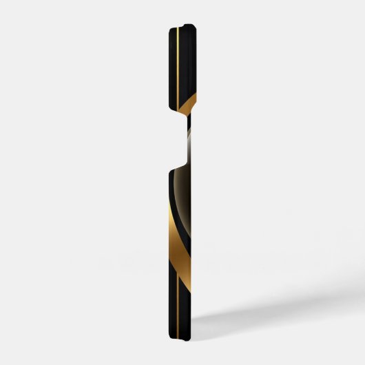 Luxuriöse Black & Gold gestreiftes iPhone 16 Fall iPhone Hülle (Rechte Seite)