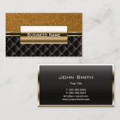 Luxuriöse Black & Gold Glitzer Business Card Visitenkarte (Vorne/Hinten)
