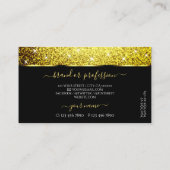 Luxuriöse Black Gold Glitzer Spark Stars Ausgezeic Visitenkarte (Rückseite)
