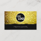 Luxuriöse Black Gold Glitzer Spark Stars Logo Visitenkarte (Vorderseite)