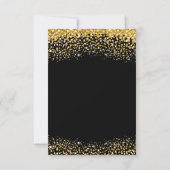 Luxuriöse Black Gold Glitzer Wedding RSVP Card Karte (Rückseite)