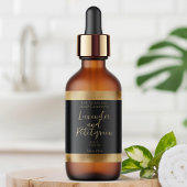 Luxuriöse Black & Gold Kosmetik Flaschenetikett