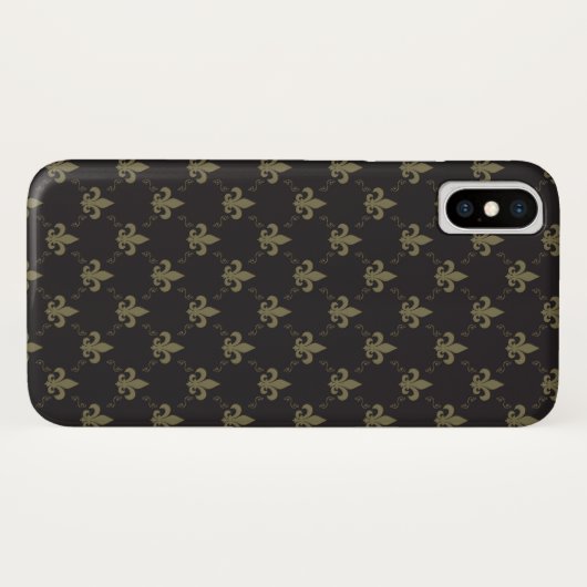 Luxuriöse Black Gold Lilie Pattern Case-Mate iPhone Hülle (Rückseite (Horizontal))