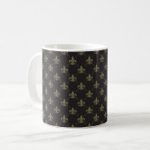 Luxuriöse Black Gold Lilie Pattern Kaffeetasse (Vorderseite Links)