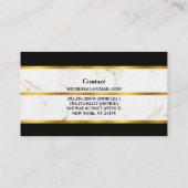 Luxuriöse Black Gold Marmor Business Card Visitenkarte (Rückseite)