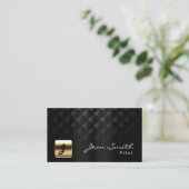 Luxuriöse Black & Gold Pilot/Aviator Business Card Visitenkarte (Stehend Vorderseite)