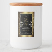 Luxuriöse Black Gold Product Label Shimmery Juwele Lebensmitteletikett (Vorderseite)