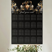 Luxuriöse Black Gold Quinceñera Seating Chart Poster