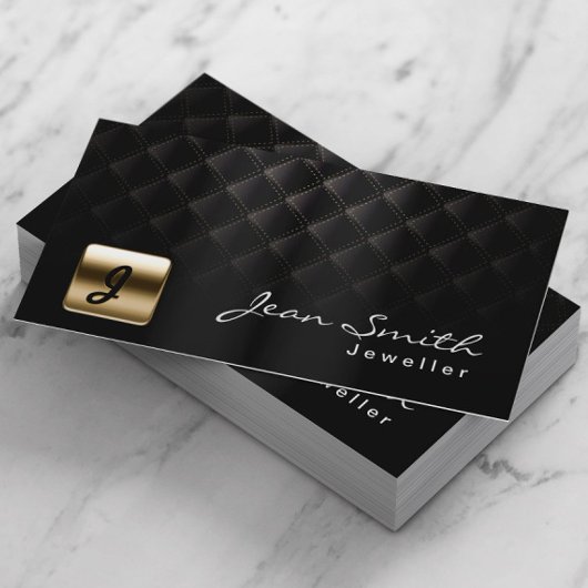 Luxuriöse Black & Gold Schmuck Business Card Visitenkarte