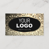 Luxuriöse Black Gold Sparkling Glitzer Add Logo Ch Visitenkarte (Vorderseite)