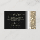 Luxuriöse Black Gold Sparkling Glitzer Initials Visitenkarte (Rückseite)