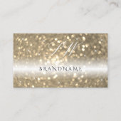 Luxuriöse Black Gold Sparkling Glitzer Initials Visitenkarte (Vorderseite)