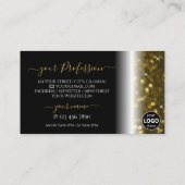 Luxuriöse Black Gold Sparkling Glitzer Stars Logo  Visitenkarte (Rückseite)